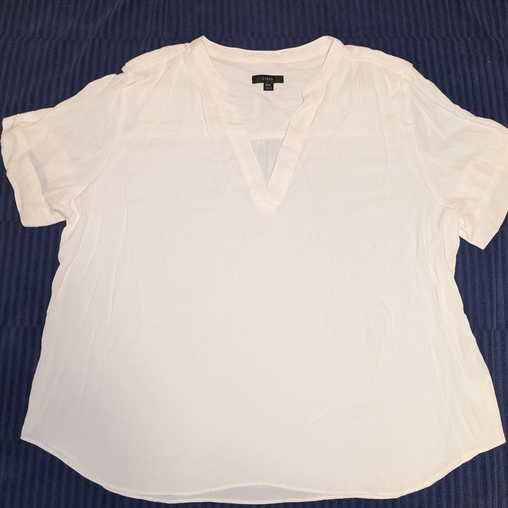 J. Crew Ivory V-Neck Blouse